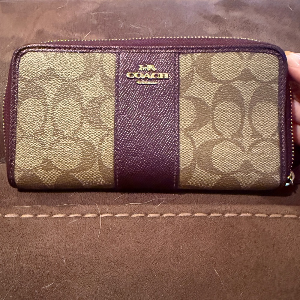 Coach Signature Purple Wallet